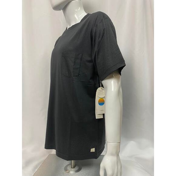 NWE! Vuori Men's Tradewind Performance Tee BLACK HEATHER LARGE - Picture 7 of 10